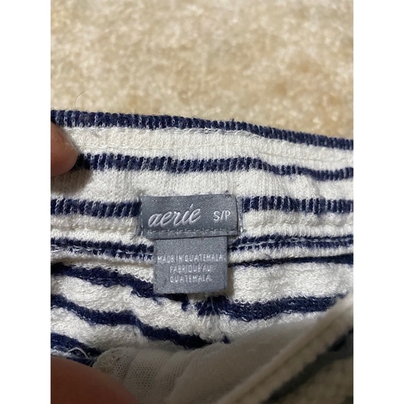 Aerie lounge shorts navy blue stripes S - Picture 6 of 10